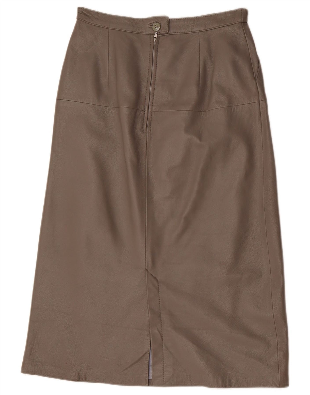 Fusta Midi din piele Vintage pentru femei EU 40 Medium W28 Maro
