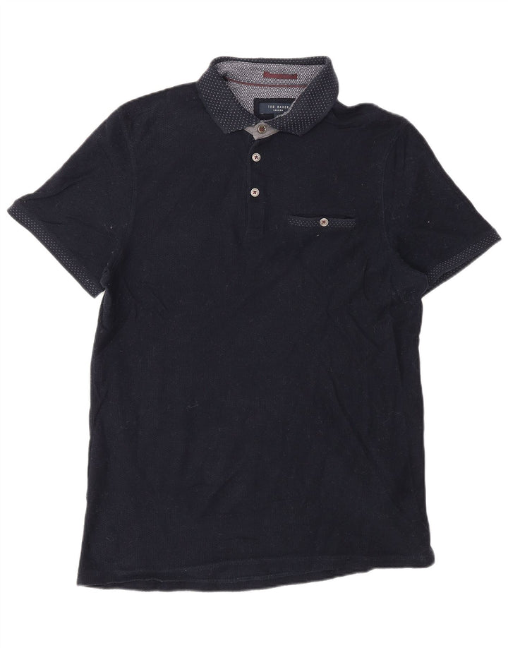 Tricou polo pentru bărbați Ted Baker Mărimea 4 mare din bumbac bleumarin