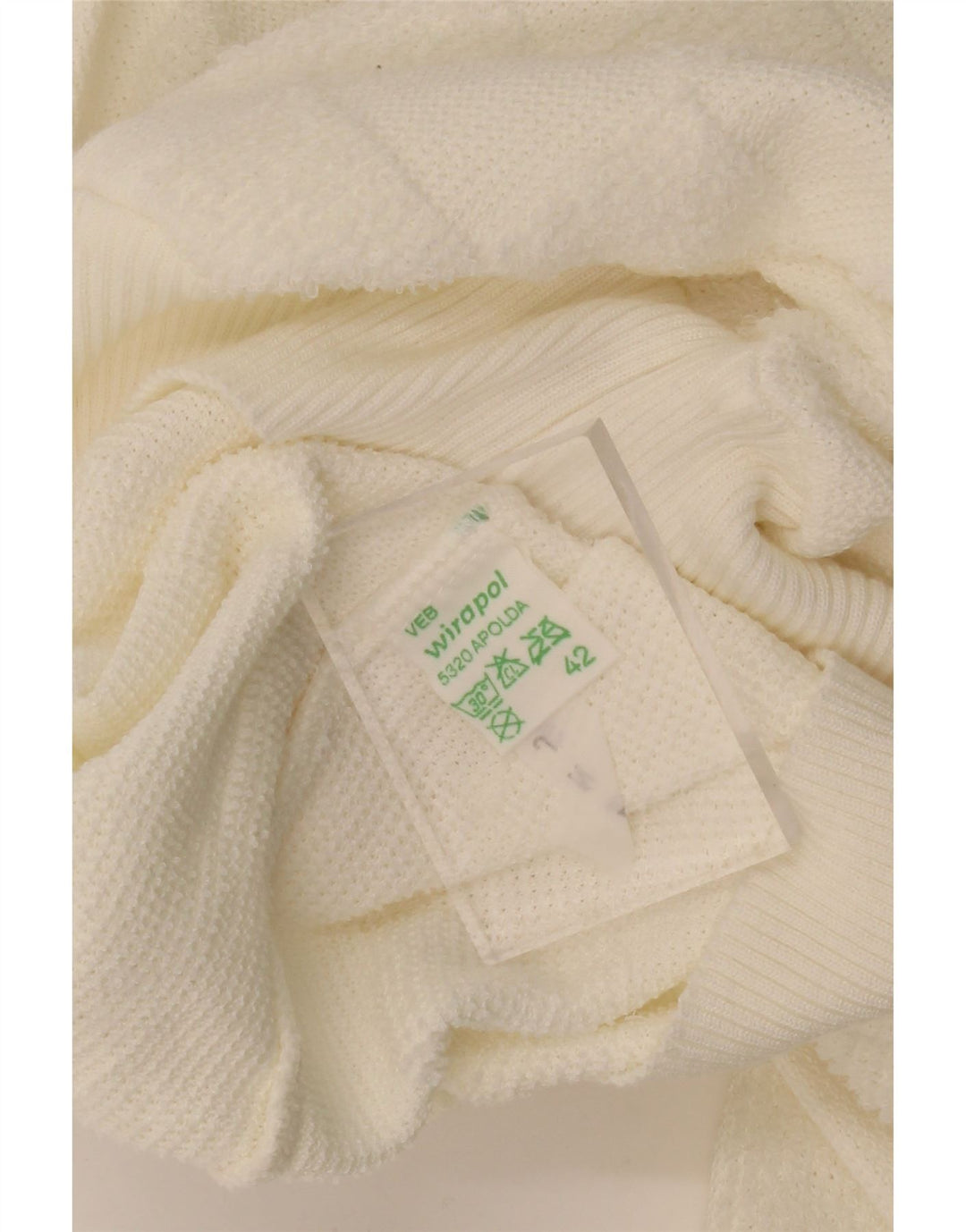 VINTAGE Womens V-Neck Jumper Sweater EU 42 Large Off White