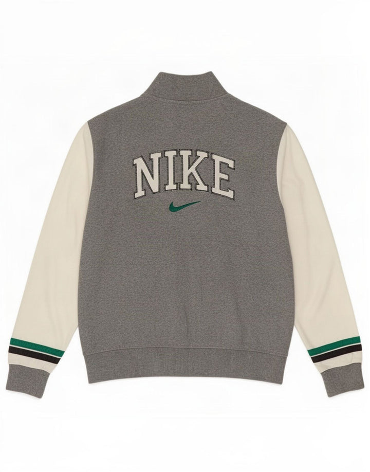 Jachetă de top pentru trening grafic Nike pentru bărbați, bumbac color bloc, gri mic