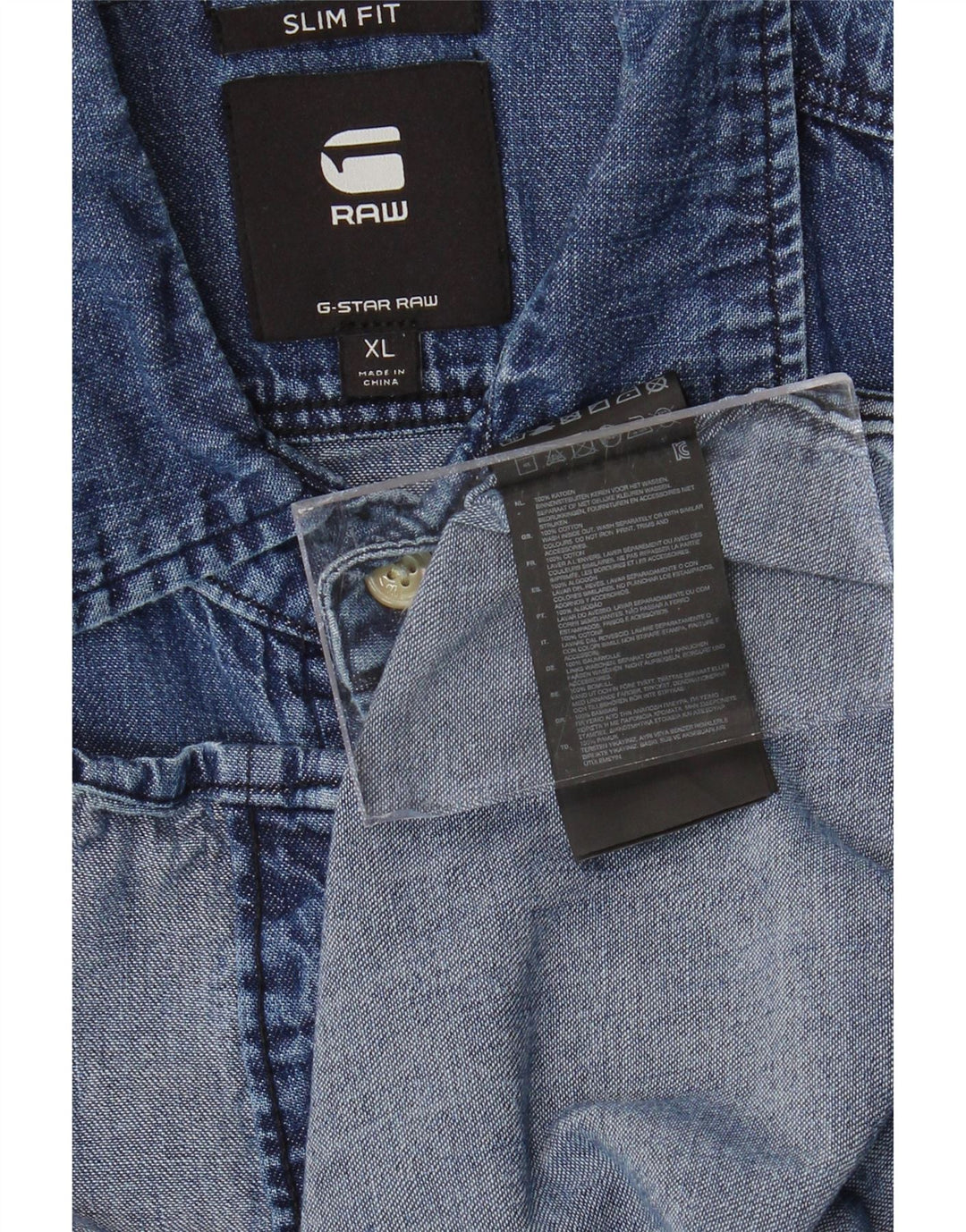 Cămașă G-STAR pentru bărbați, slim fit, din denim, XL, bumbac, albastru