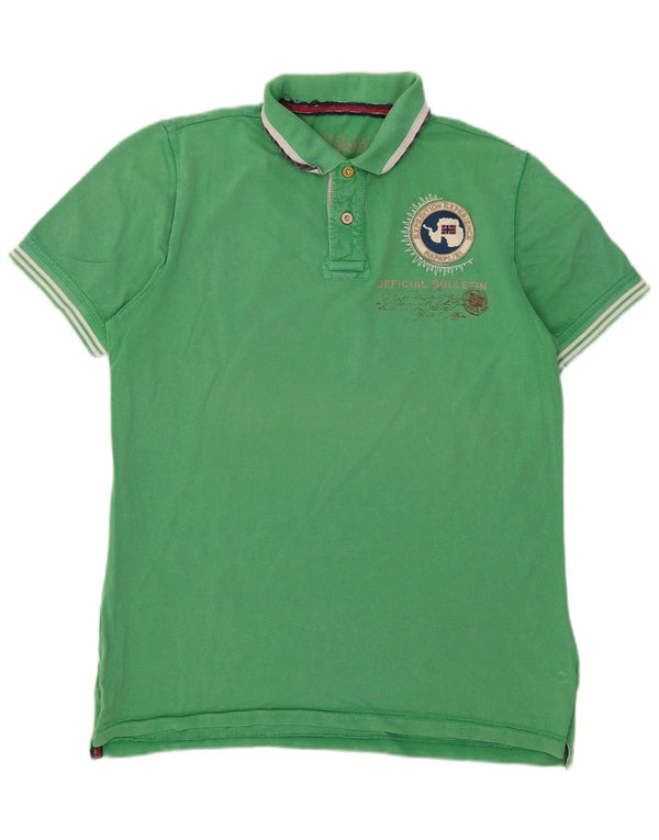 Tricou polo cu grafic Napapijri XL bumbac verde