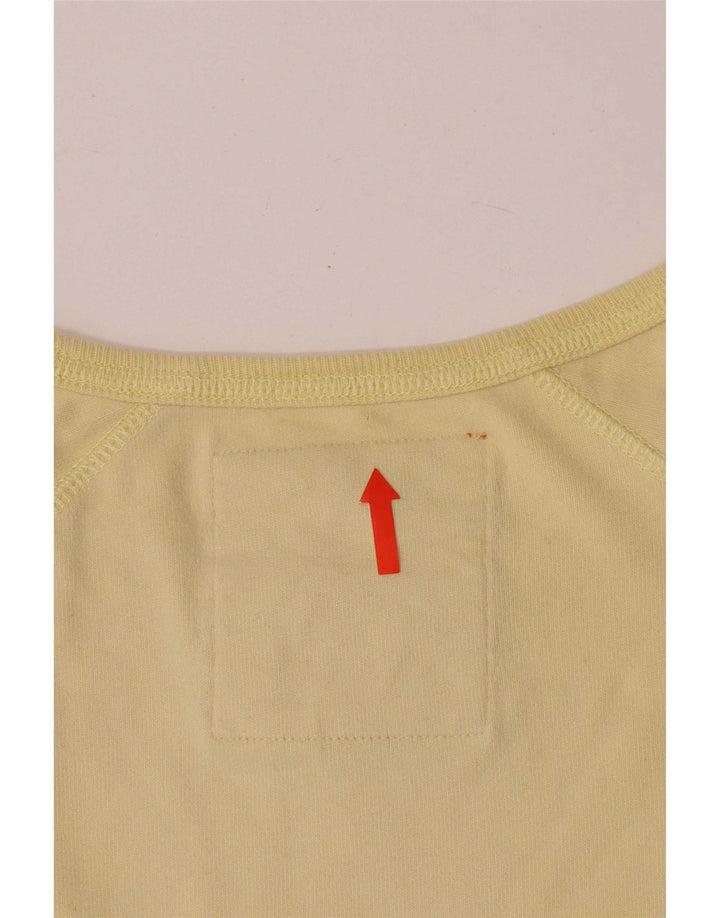 Top pentru femei Superdry cu mânecă lungă UK 14 mare bumbac galben