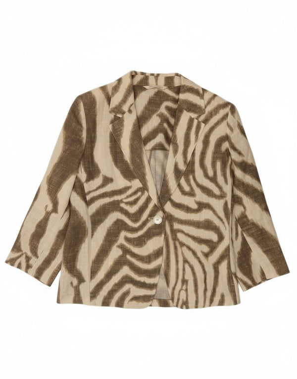 Jachetă vintage pentru femei, supradimensionată, cu mâneci 3/4, UK 10, maro mic