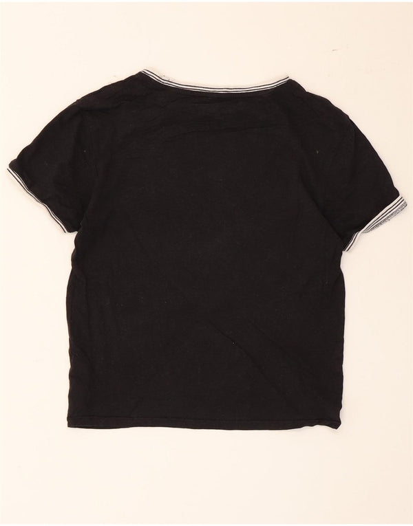 Jack Wills pentru femei Crop Tricou Top UK 8 Small Negru Bumbac