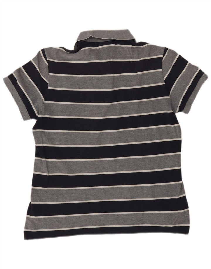Tricou polo Lacoste pentru bărbați, cu tăiere obișnuită, mărimea 4, medie, bumbac cu dungi albastre