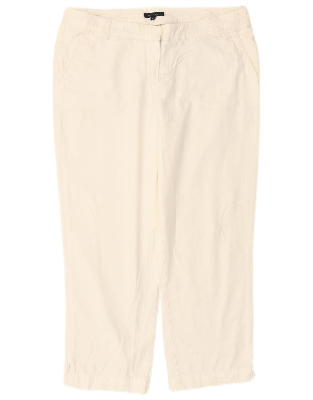 TOMMY HILFIGER Pantaloni drepti Capri pentru femei UK 10 W27 L24 Bumbac alb