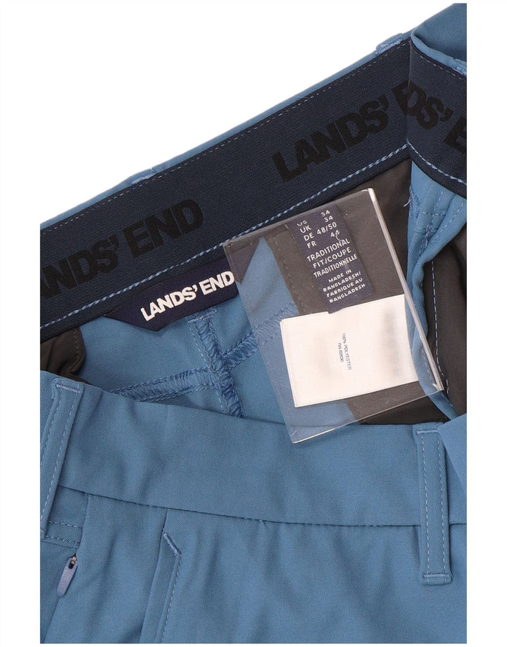 Pantaloni scurți chino pentru bărbați LANDS END W34 Poliester albastru mare