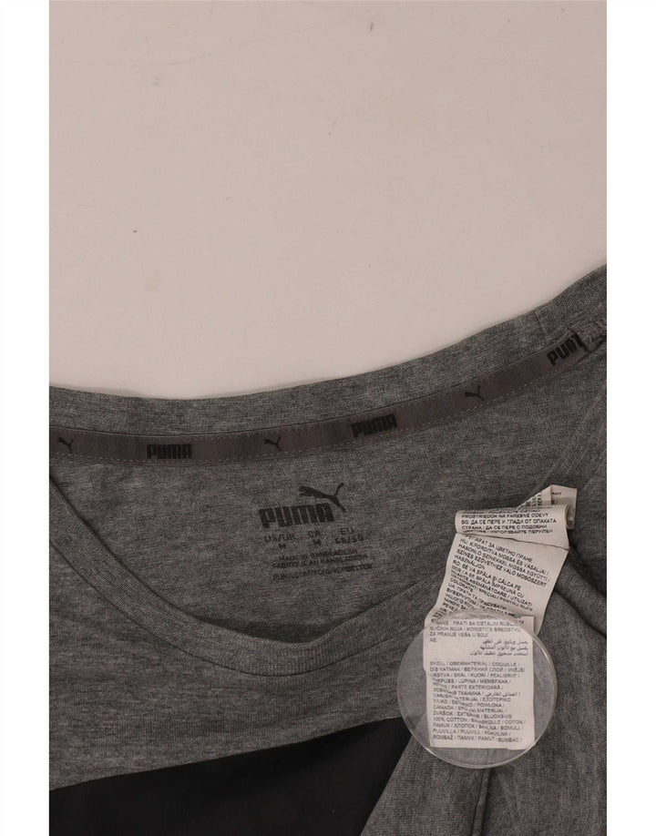 Tricou cu grafic Puma pentru bărbați Top din bumbac cu pete gri mediu