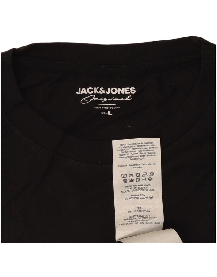 Tricou Jack & Jones pentru bărbați Top mare din bumbac negru