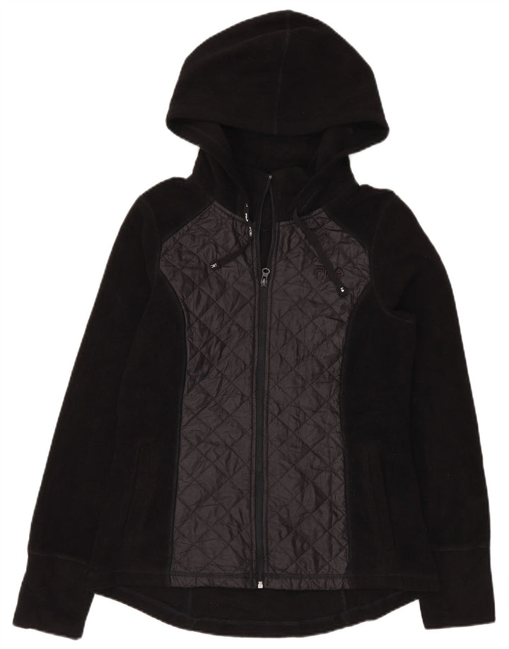 Jachetă fleece cu glugă Fila pentru femei UK 14 Poliester mediu negru