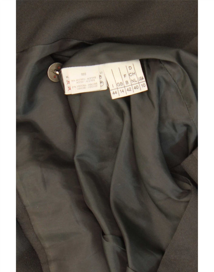 Blazer Vintage pentru femei cu 1 nasture, UK 14 Medium Black Acetat