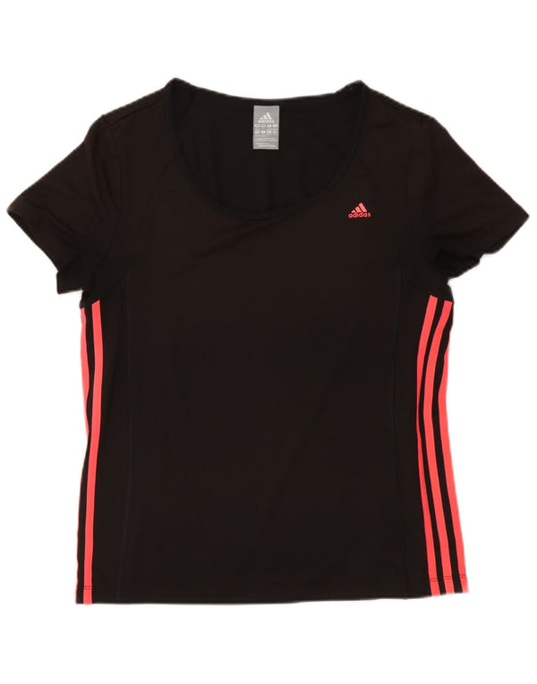 Tricou Adidas Climalite pentru femei, Marea Britanie 16/18 Poliester negru mare