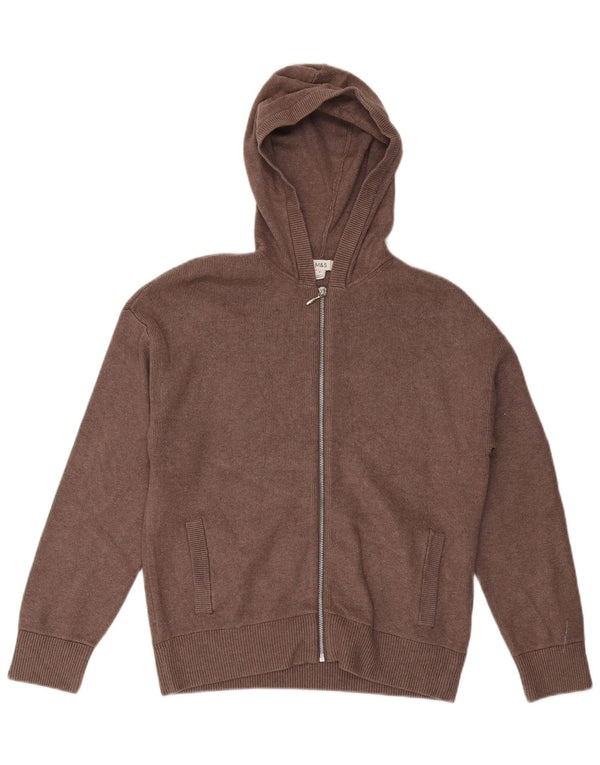 Pulover cardigan cu glugă pentru femei Marks & Spencer UK 14, viscoză maro medie