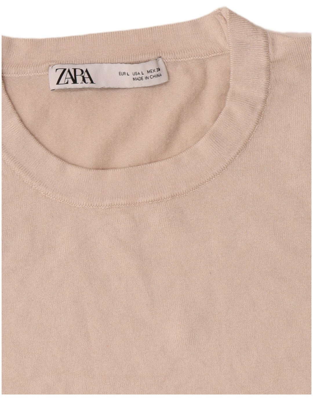 Pulover pentru damă Zara, cu gât turnut, UK 14, mare, bej