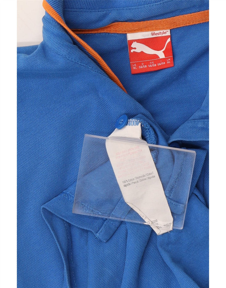 PUMA Mens Polo Shirt XL Blue Cotton Vintage Puma and Second-Hand Puma from Messina Hembry 