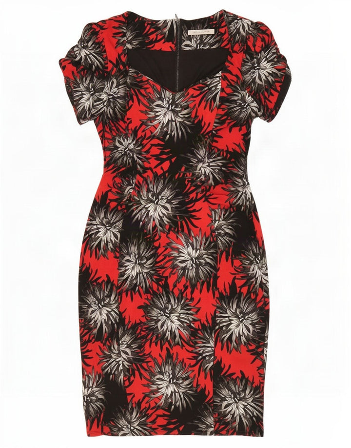Rochie pentru femei Marks & Spencer UK 12 Poliester Floral Roșu Mediu