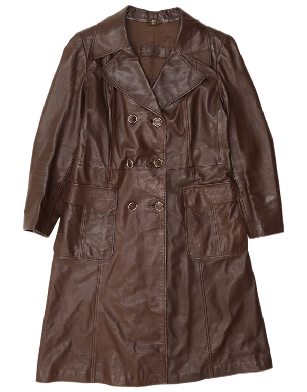 Palton din piele vintage pentru femei IT 48 XL Burgundy
