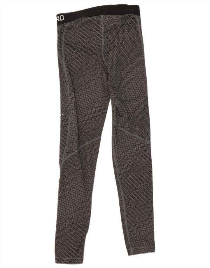 Leggings cu grafică Nike Dri Fit pentru femei UK 8 Small Gri Geometric Poliester