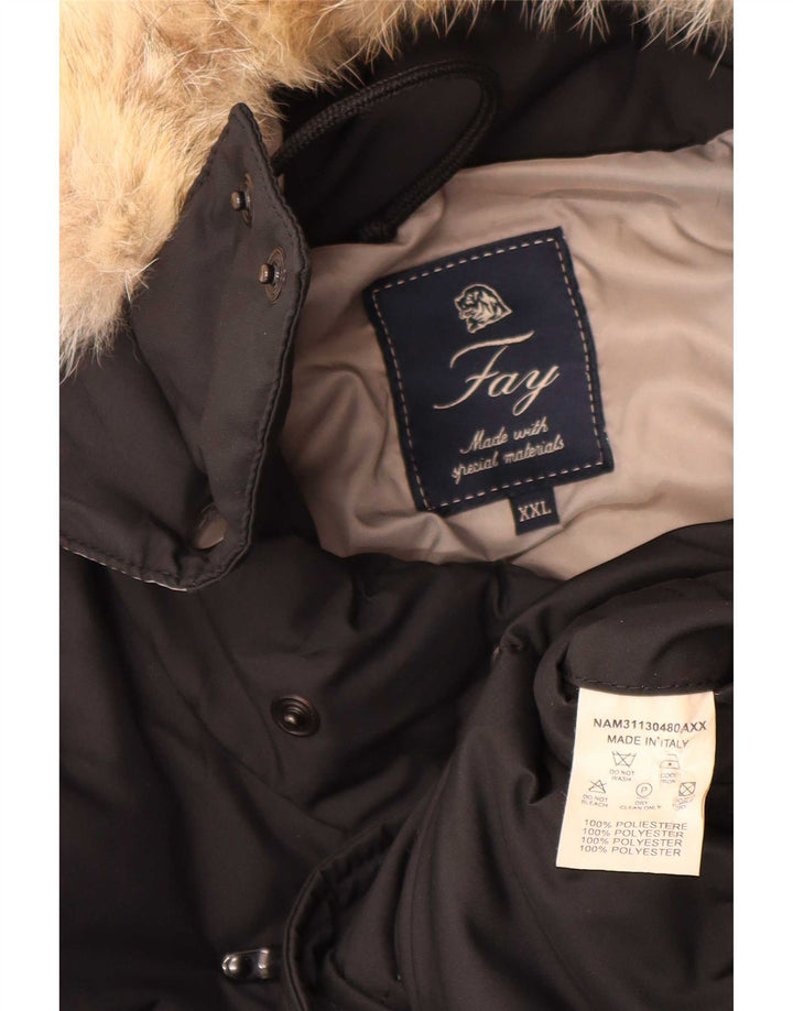 Jachetă căptușită cu glugă Fay pentru bărbați UK 44 2XL Poliester negru