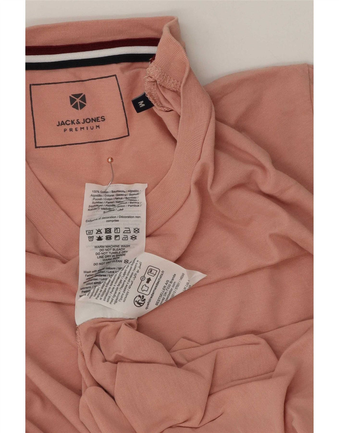 Tricou cu grafic Jack & Jones pentru bărbați Top din bumbac roz mediu