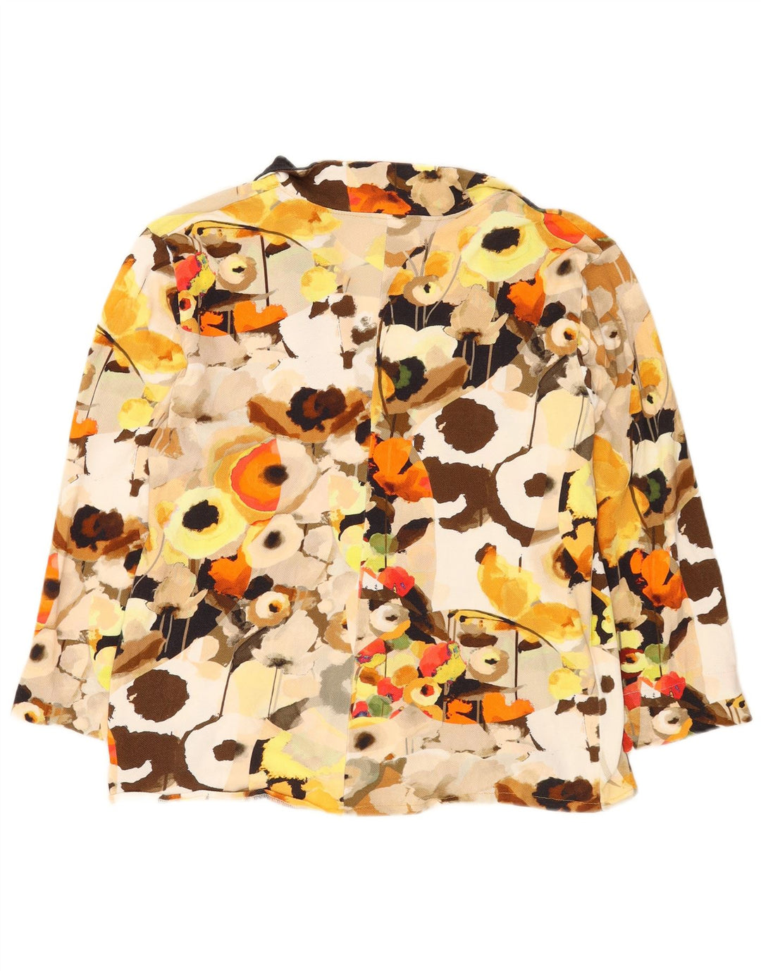 Bluză de cămașă cu model abstract pentru femei vintage UK 16 mare, multicoloră