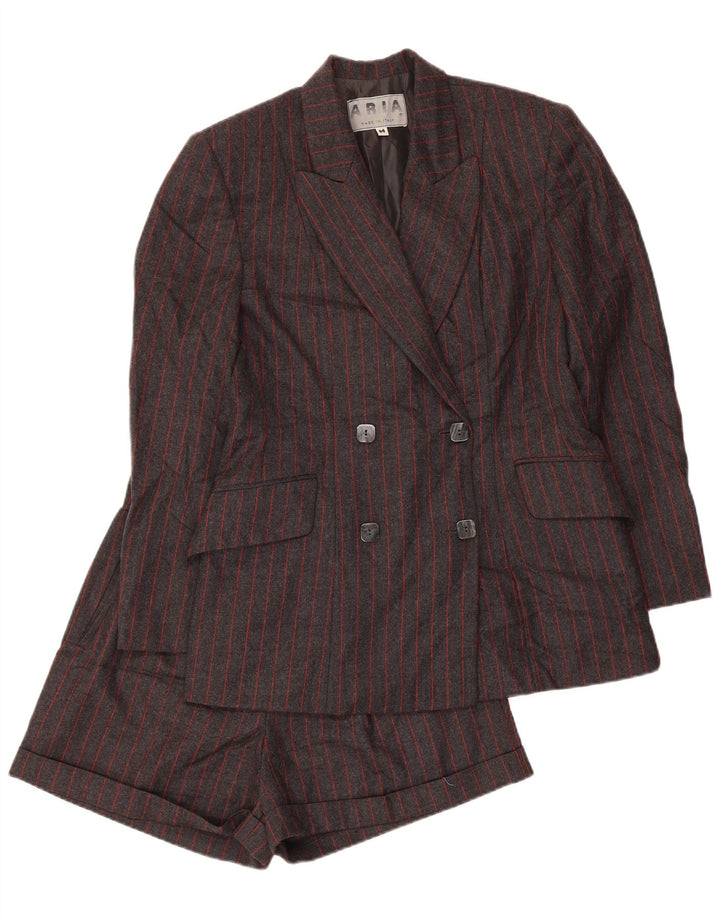 Set 2 piese Aria pentru femei la dublu piept UK 14 Medium W26 Lână cu dungi gri