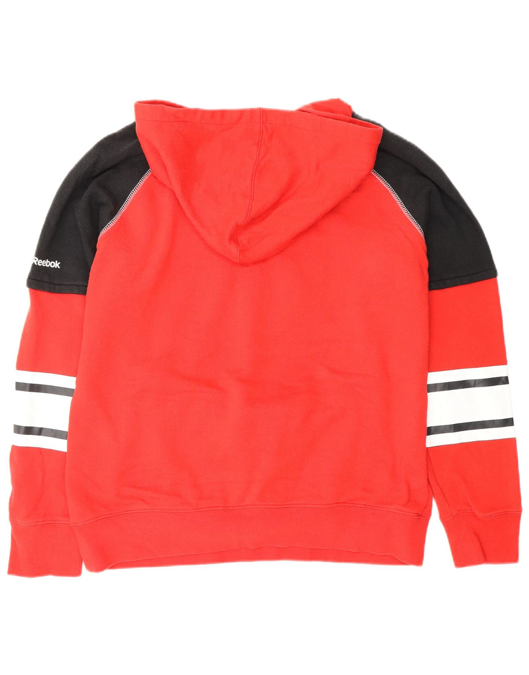 Pulover cu glugă REEBOK Chicago Blackhawks pentru femei UK 16, mare, roșu, color block