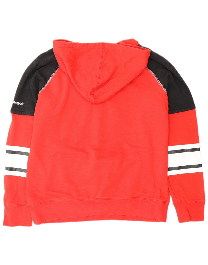 Pulover cu glugă REEBOK Chicago Blackhawks pentru femei UK 16, mare, roșu, color block