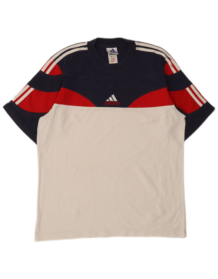 Tricou pentru bărbați Adidas Top UK 40/42 Medium Multicolor Colorblock Bumbac
