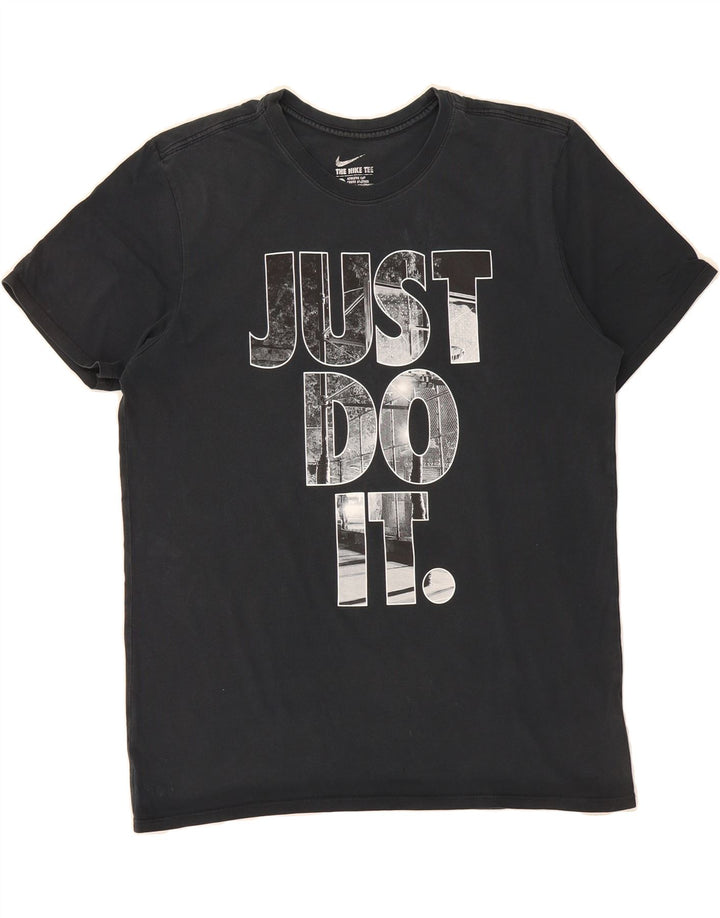 NIKE Mens Athletic Cut Graphic T-Shirt Top Large Navy Blue Vintage Nike and Second-Hand Nike from Messina Hembry 