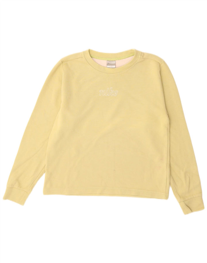 Top grafic pentru femei Nike cu mânecă lungă US 4/6 mic verde bumbac