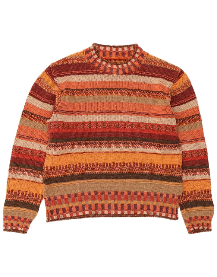 Pulover VINTAGE pentru femei cu decolteu rotund, cu dungi medii, multicolore, UK 14