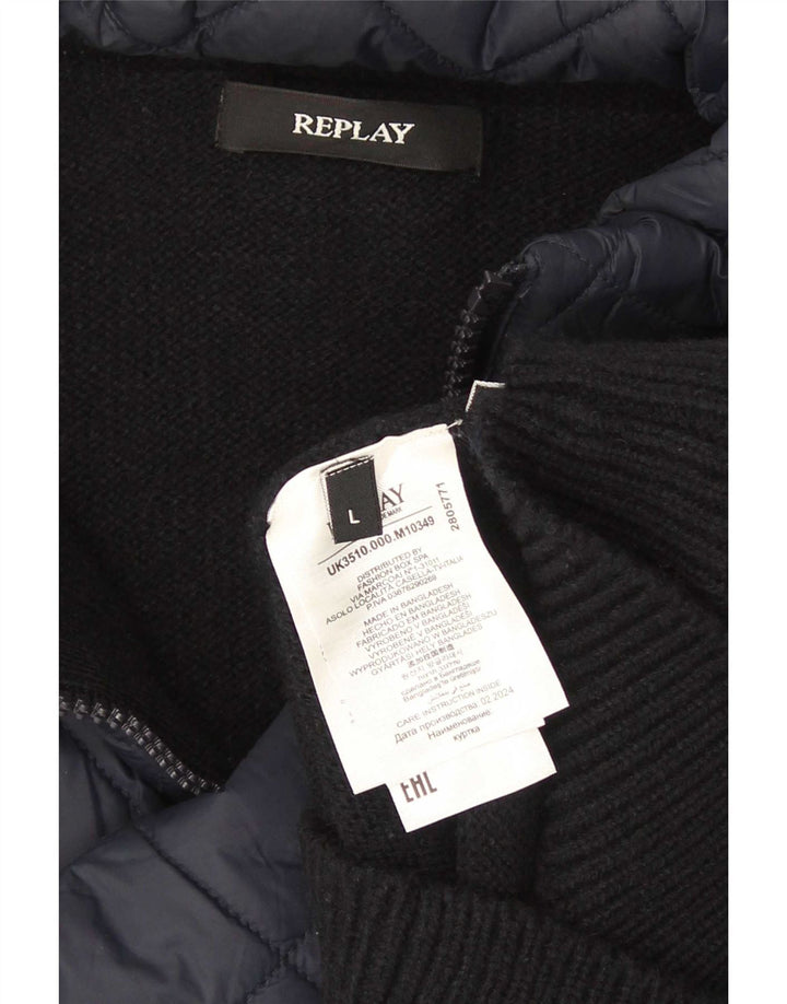Pulover cardigan pentru bărbați Replay, mare, acrilic, albastru marin