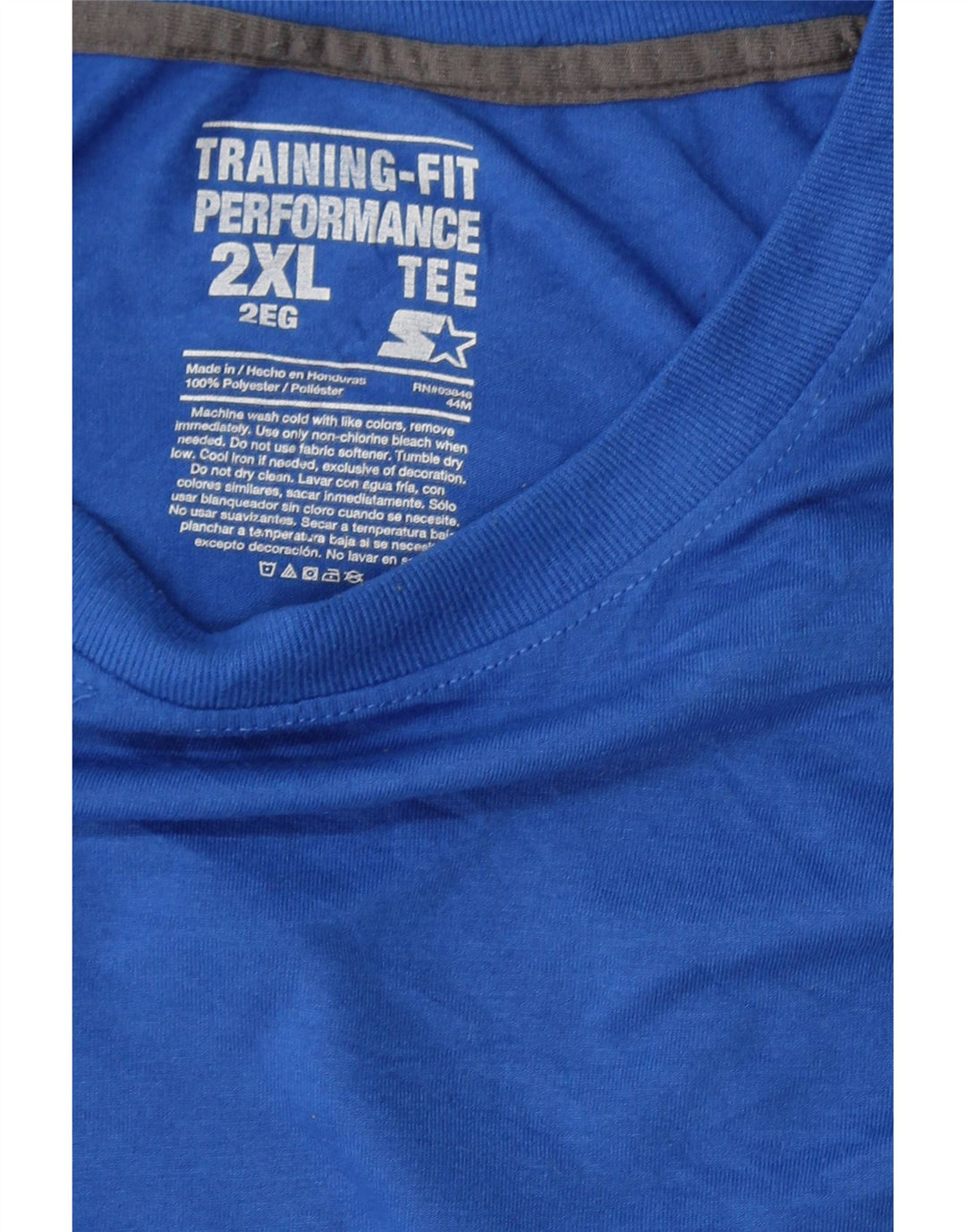 STARTER Mens Training T-Shirt Top 2XL Blue Polyester Vintage Starter and Second-Hand Starter from Messina Hembry 
