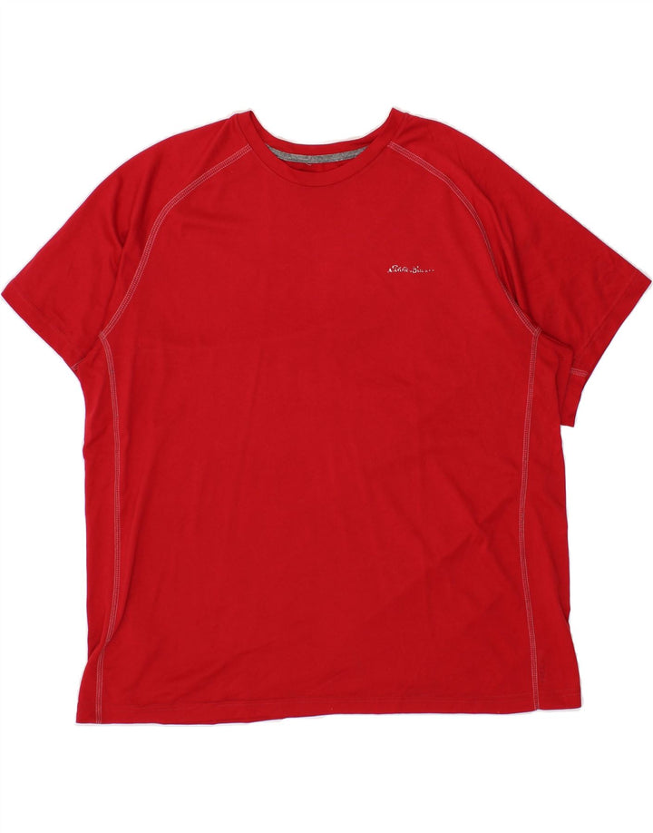 EDDIE BAUER Mens T-Shirt Top XL Red Polyester Vintage Eddie Bauer and Second-Hand Eddie Bauer from Messina Hembry 
