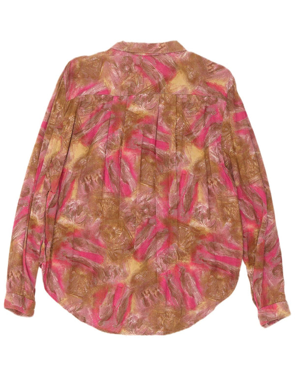 Bluză vintage pentru femei cu model abstract, cămașă UK 18 XL, multicoloră