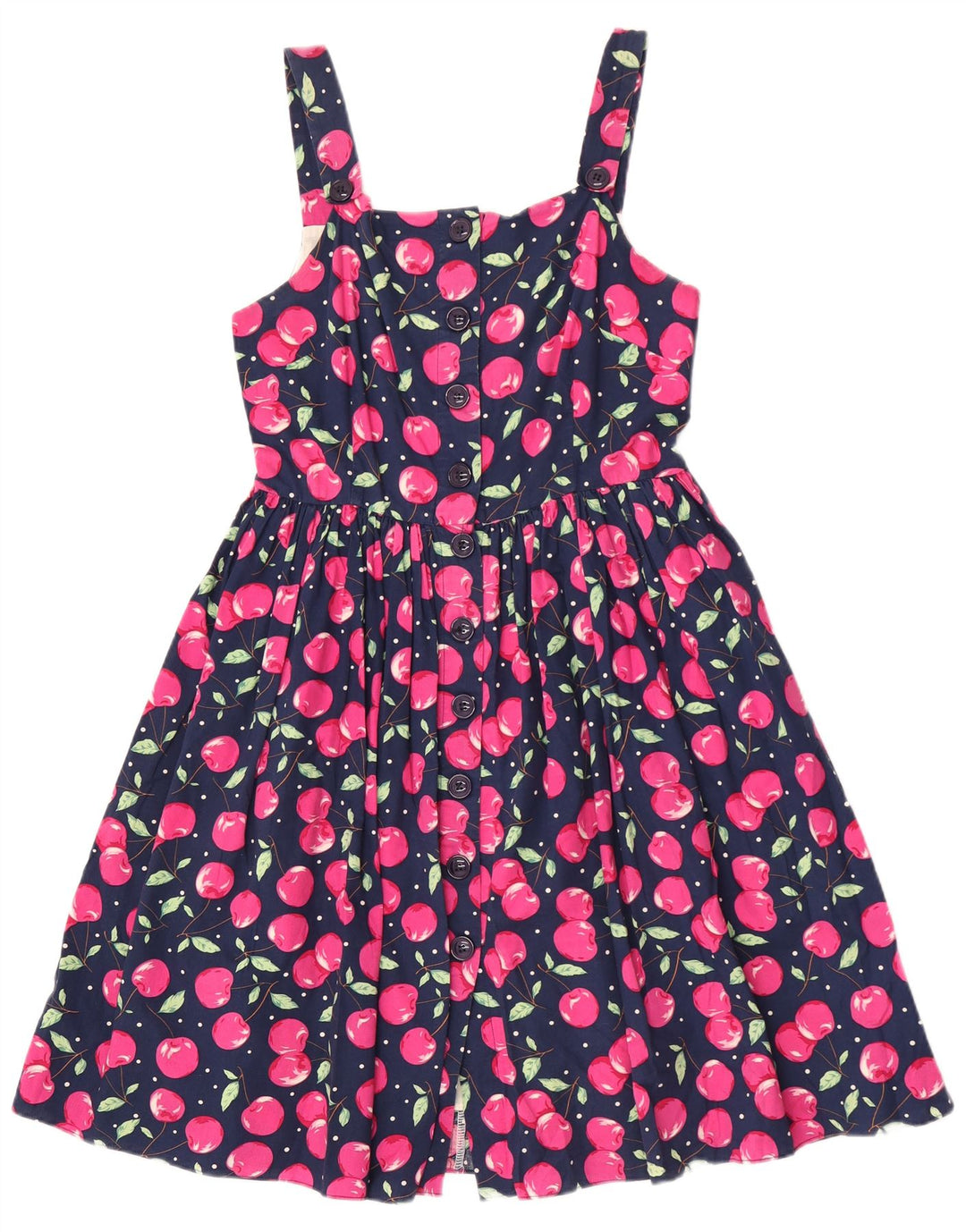 Rochie de soare vintage cu model abstract pentru femei UK 12, mediu, bleumarin, bumbac