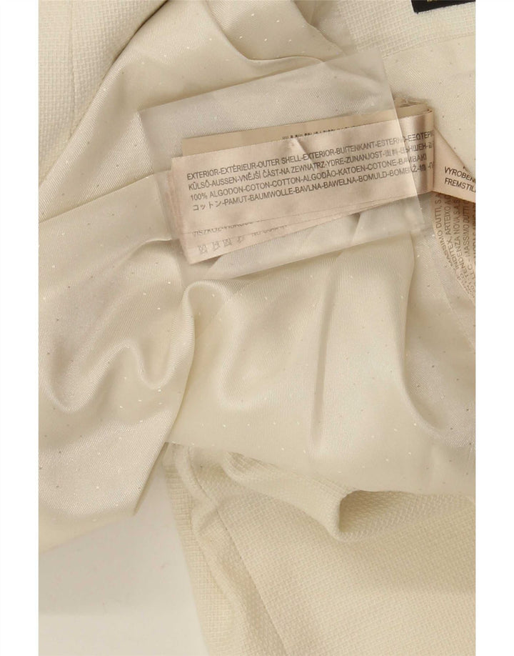 Massimo Dutti Jachetă Blazer Femei 1 Buton EU 40 Bumbac alb mediu mediu