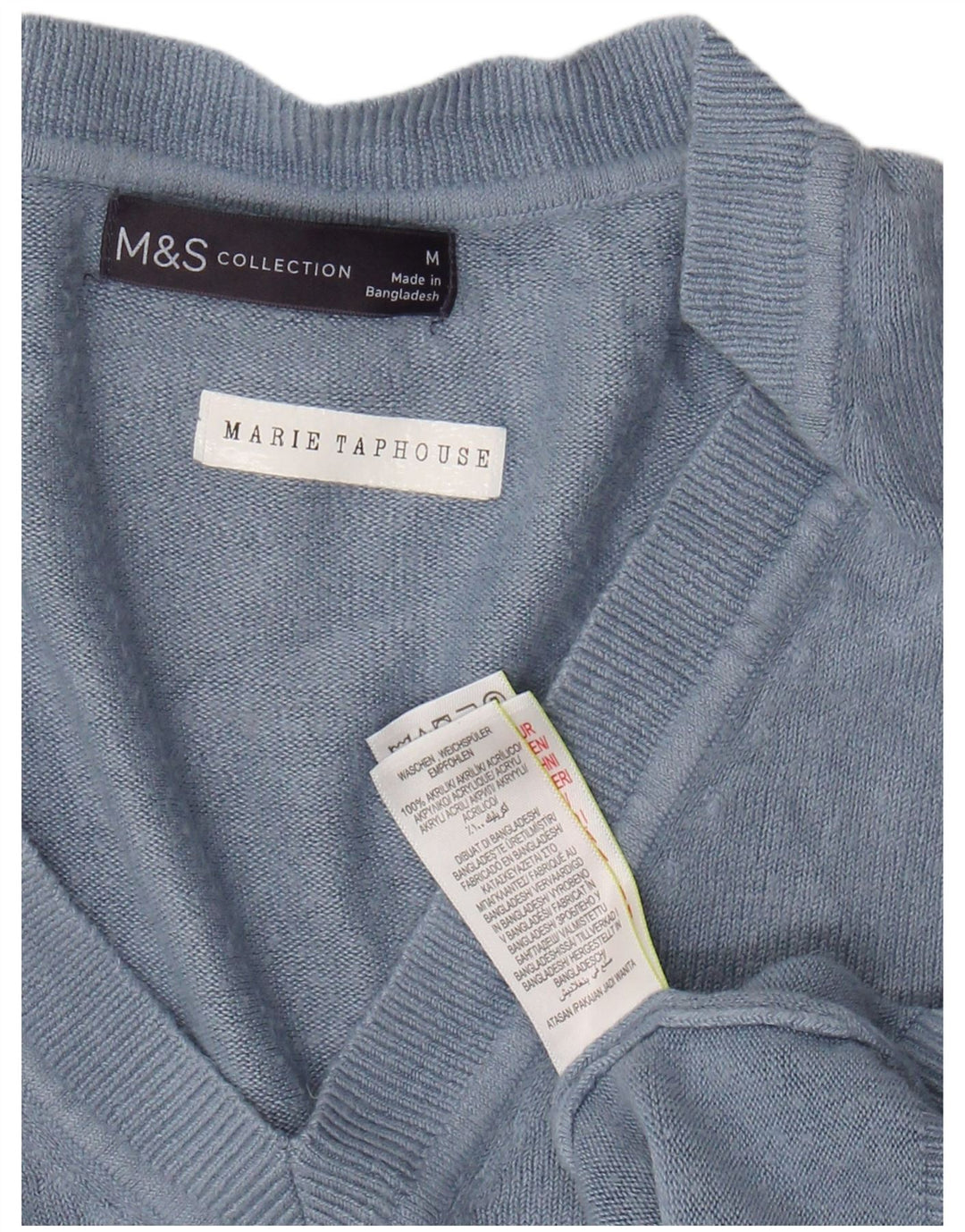 MARKS & SPENCER Pulover crop cu decolteu în V pentru femei UK 14 Medium Blue