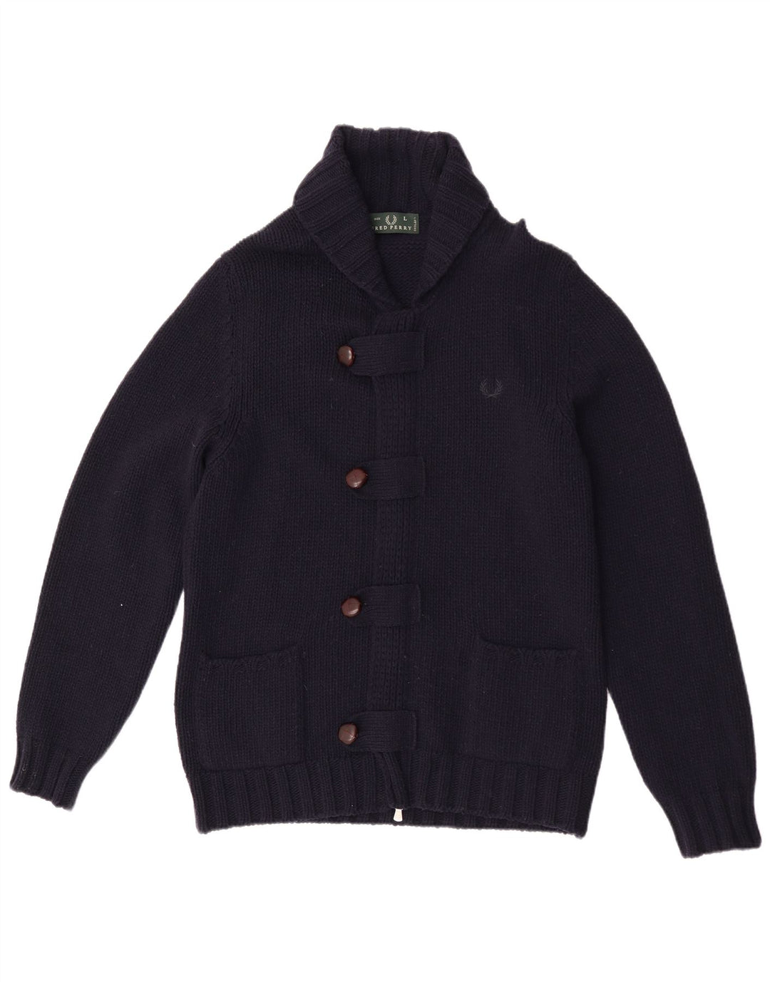 Pulover cardigan pentru bărbați Fred Perry, lână mare, albastru