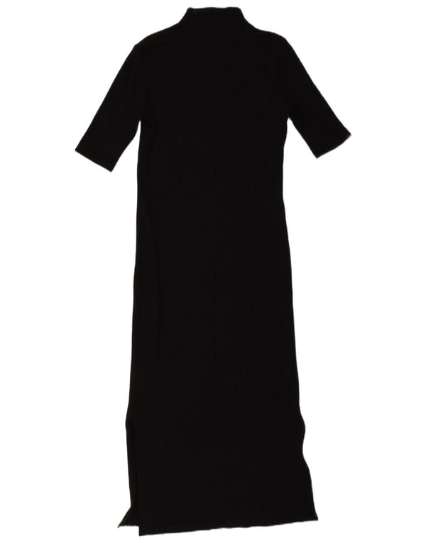 Massimo Dutti Rochie Jumper Maxi cu mânecă scurtă pentru femei UK 12 Medium Black