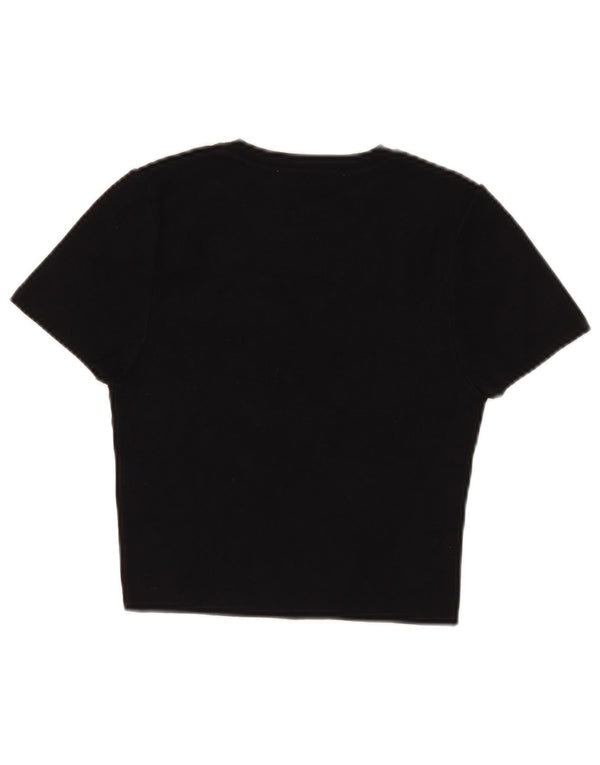 Top tricou pentru femei Zara UK 12 Medium Black Viscose