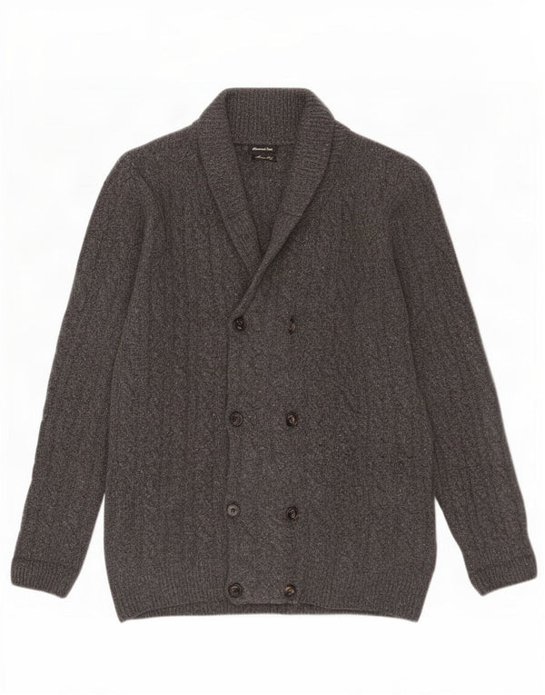Pulover cardigan pentru bărbați Massimo Dutti, lână mare, gri