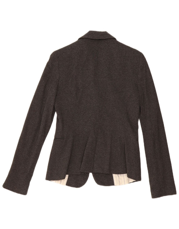 Sacou blazer pentru femei Zara, cu 1 nasture, UK 10, mic, gri, acetat