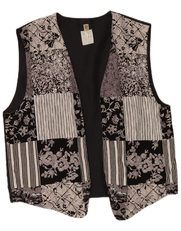Vestă vintage pentru femei UK 18 XL poliester mozaic multicolor