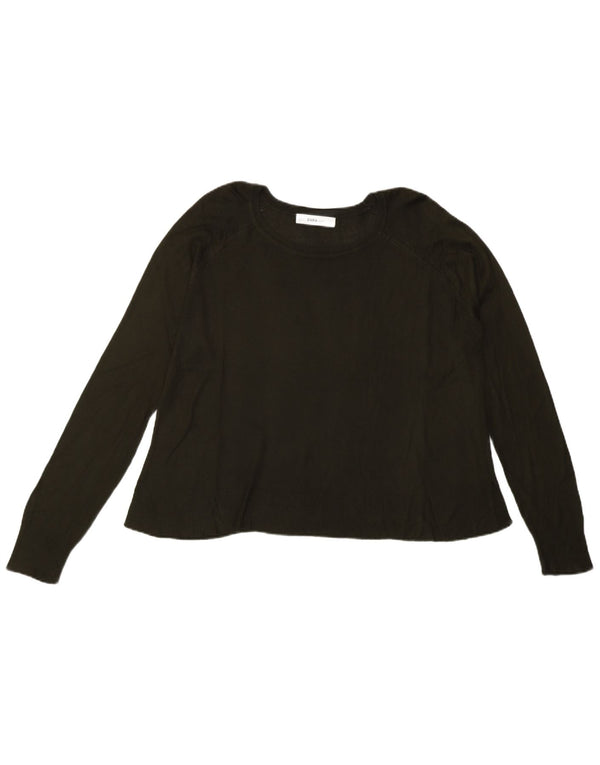 Pulover pentru femeie cu gât de barcă Zara UK 14 verde mediu