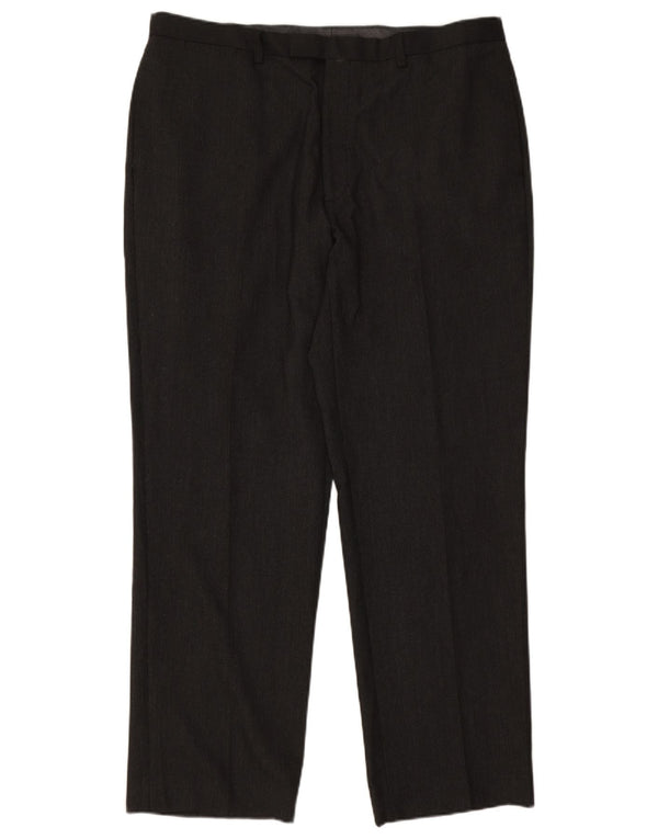 Marks & Spencer Pantaloni drepți pentru bărbați L38 L31, gri cu dungi