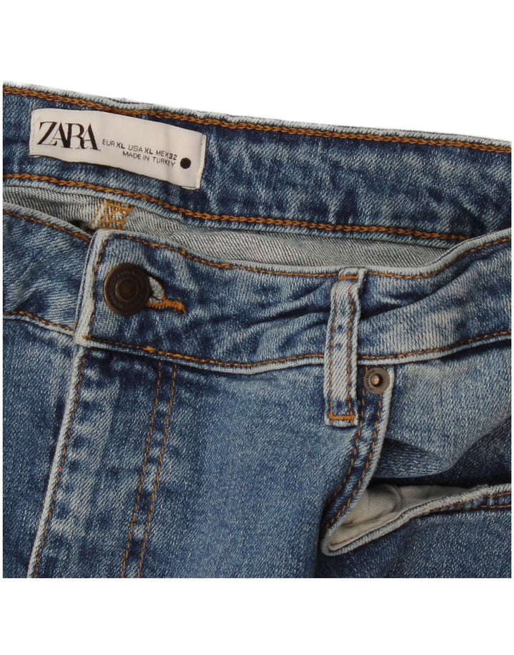 Fusta de blugi pentru femei Zara XL W32 Albastru