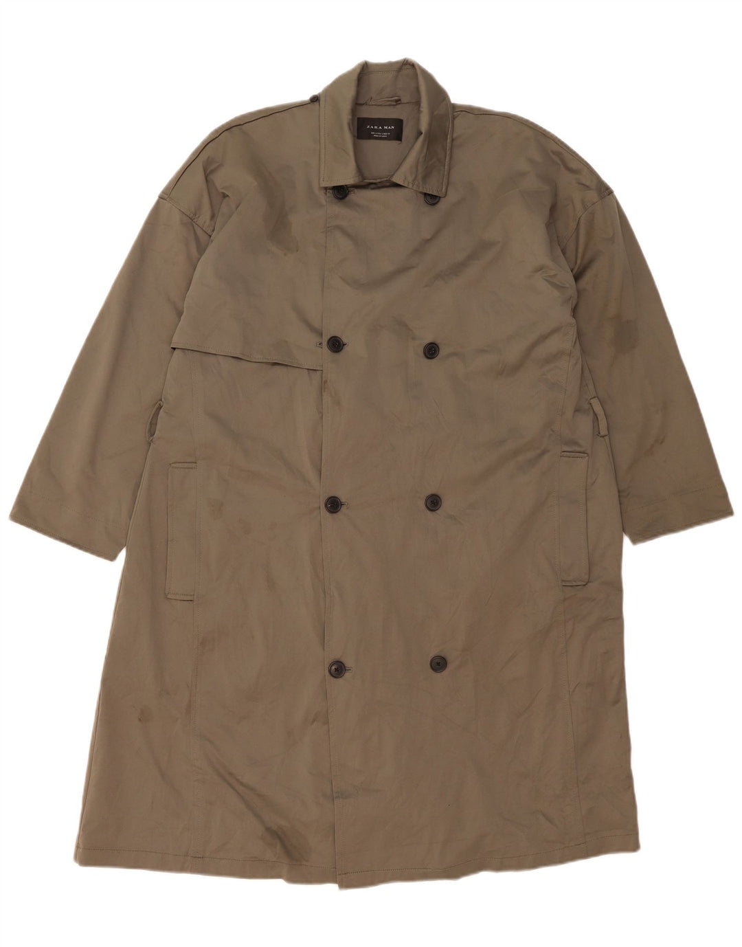 Trench pentru bărbați Zara UK 36 Poliester kaki mic
